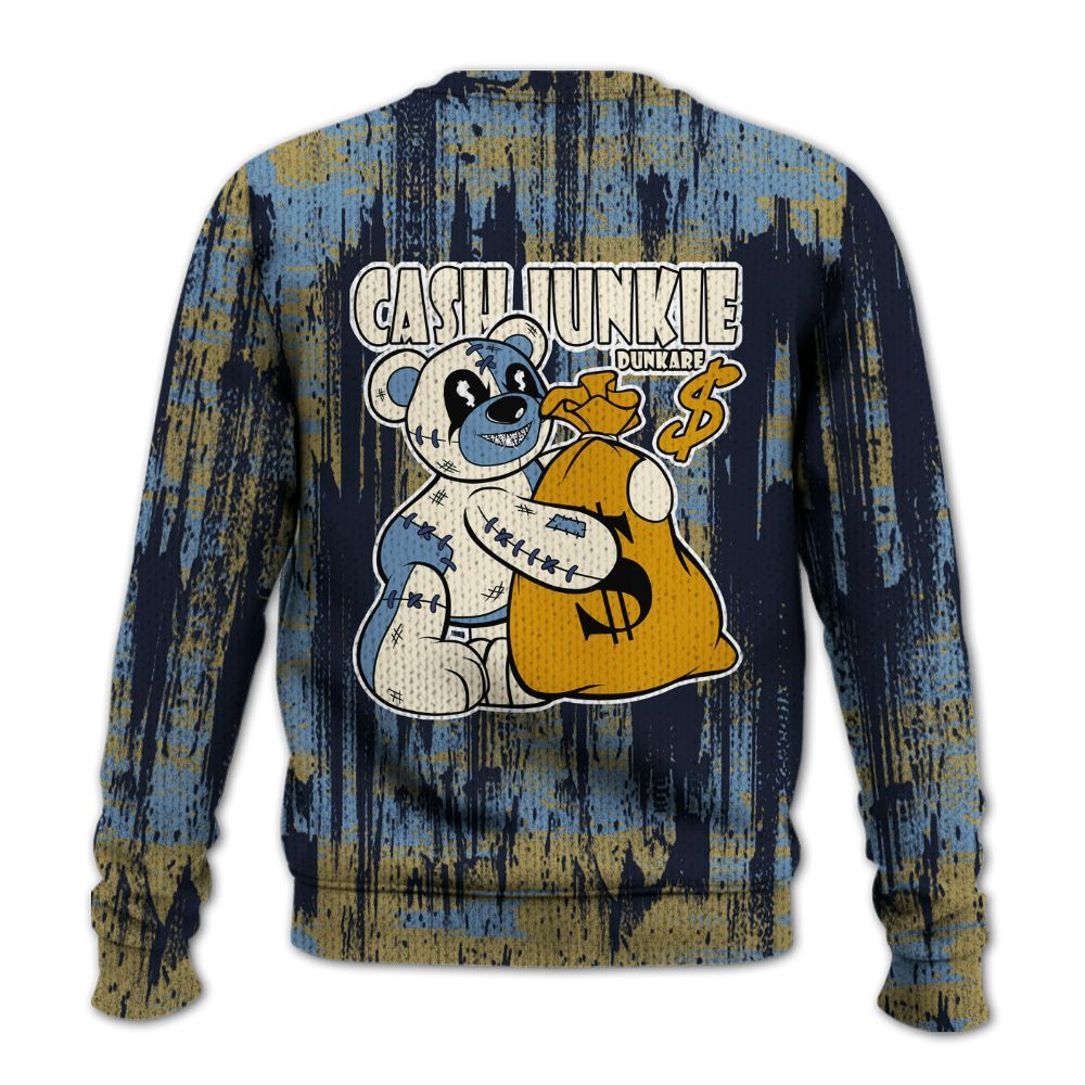 Knitted Sweater To Match High OG First In Flight 1s - Cashs Junkie Bear Glitch Art