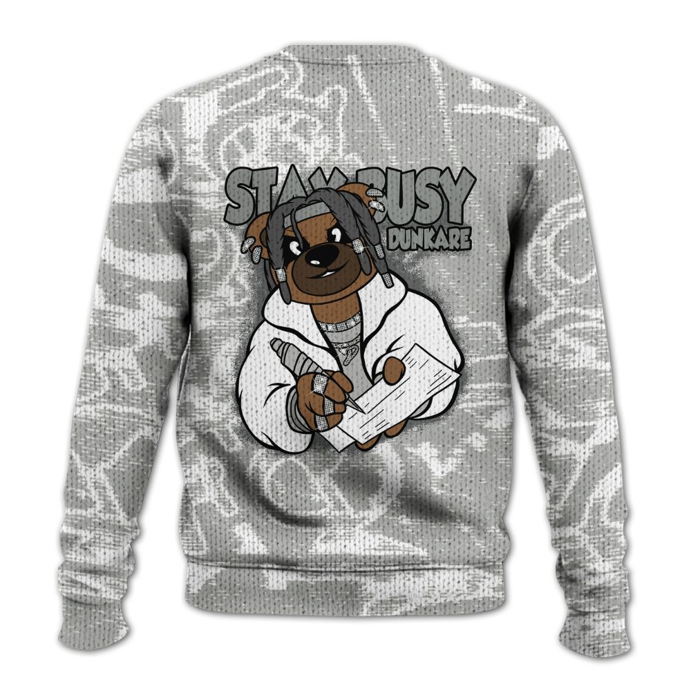 Knitted Sweater To Match Paris Cement Grey 4s - Maintain Activity Bear Avant-Garde