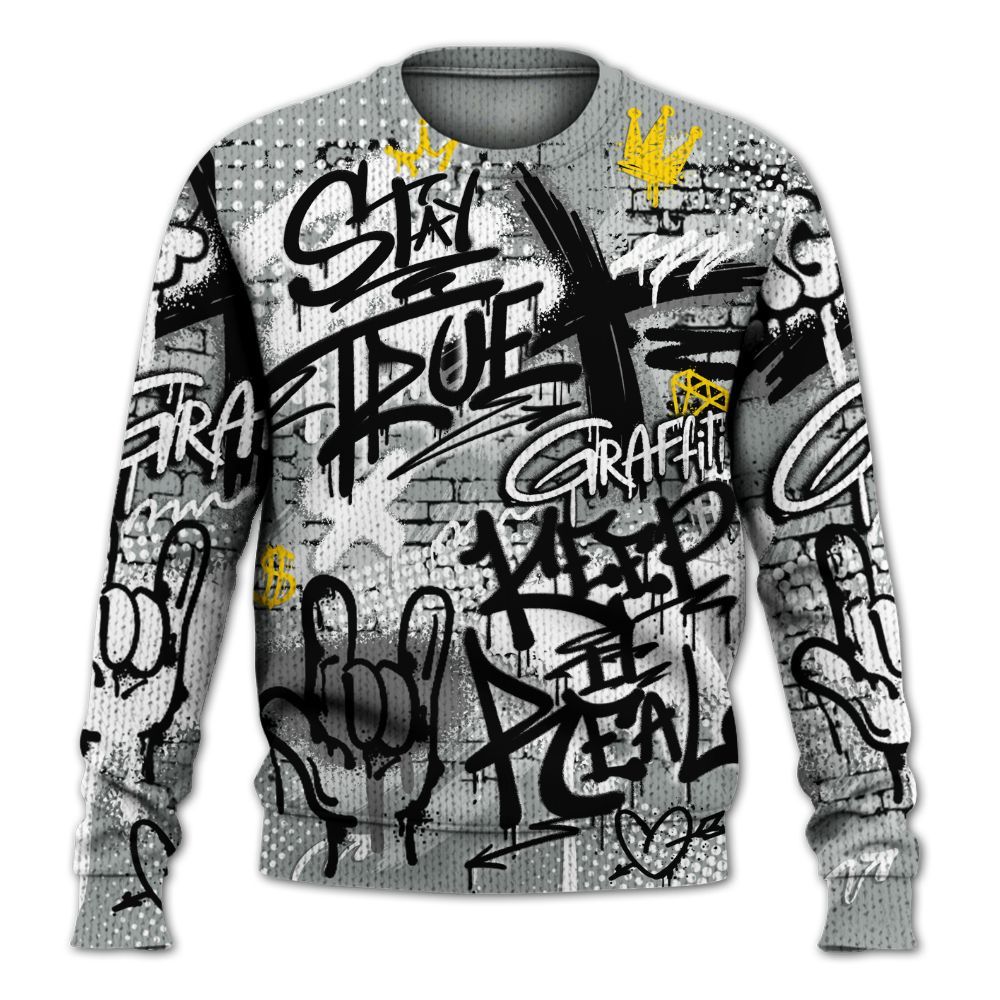 Knitted Sweater To Match Dunk Low White Light Smoke Grey - True It Real Graffiti Streetwear