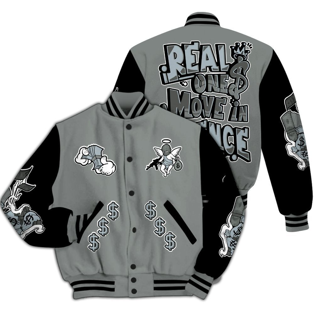 Varsity Jacket To Match Retro Georgetown 6s - Ones Move In Silence Graphic All Over Print