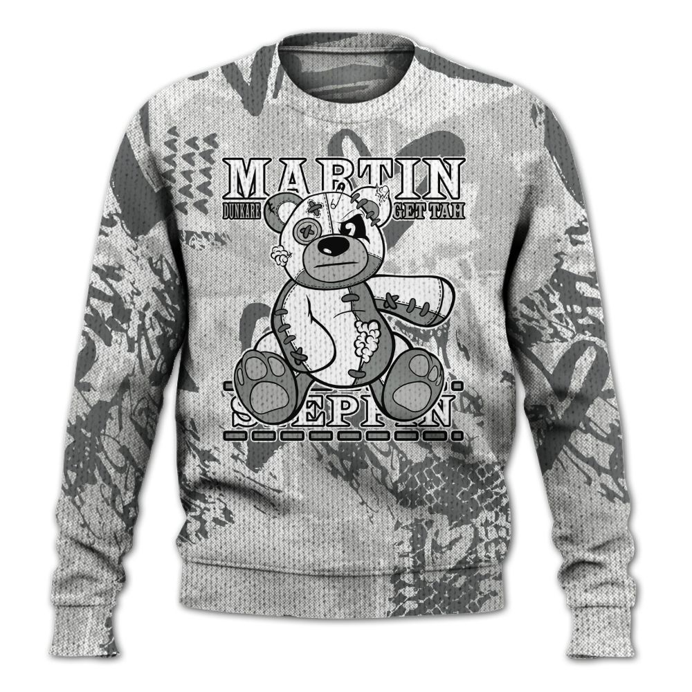 Knitted Sweater To Match Retro Wet Cement 4s - Tah Steppin Bear Heart Grunge