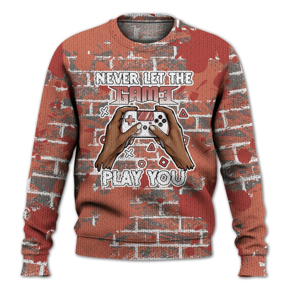 Knitted Sweater To Match Dune Red 13s - PlayGame Human Brick