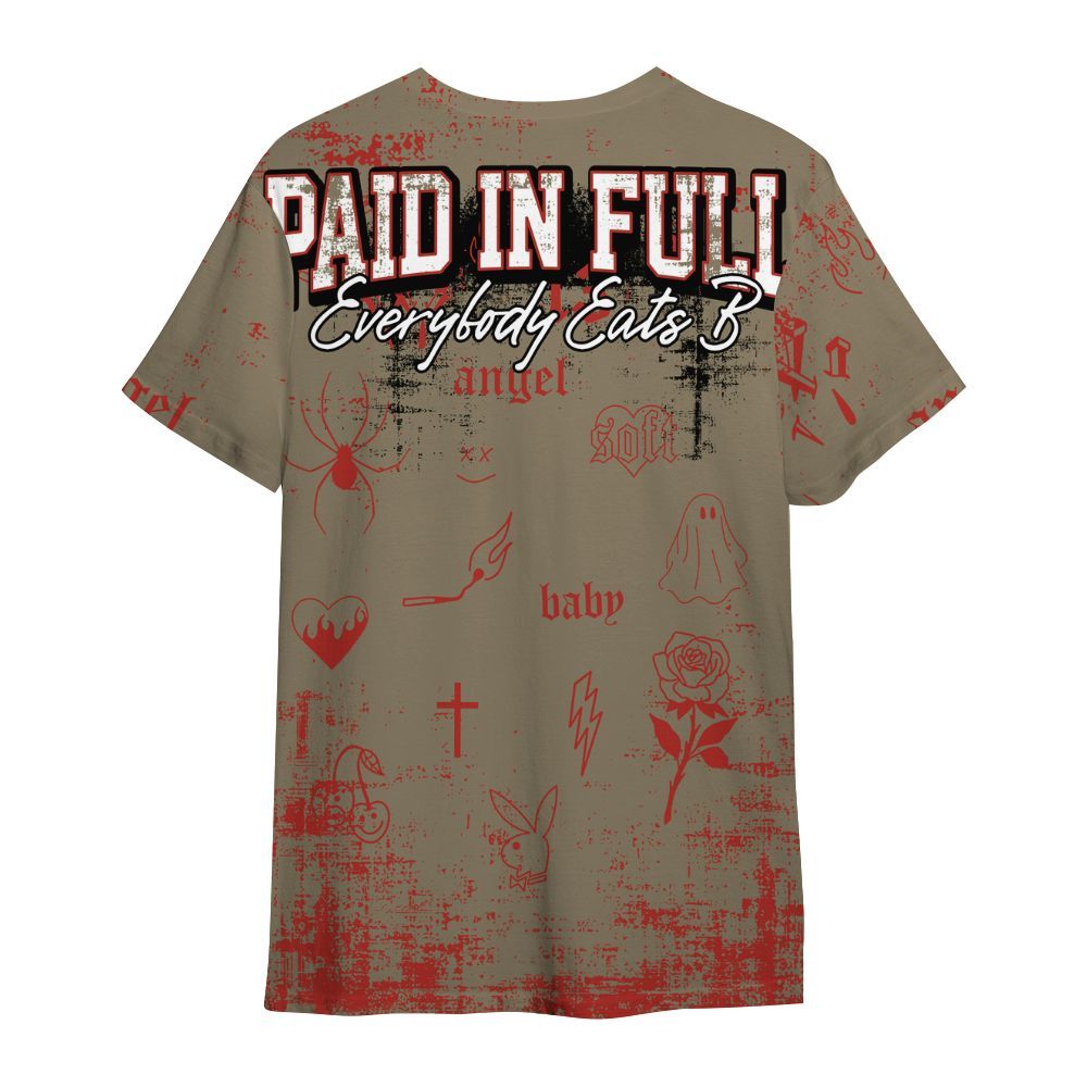 Shirt To Match Olive 9s - Paid In Full Money All Over Print