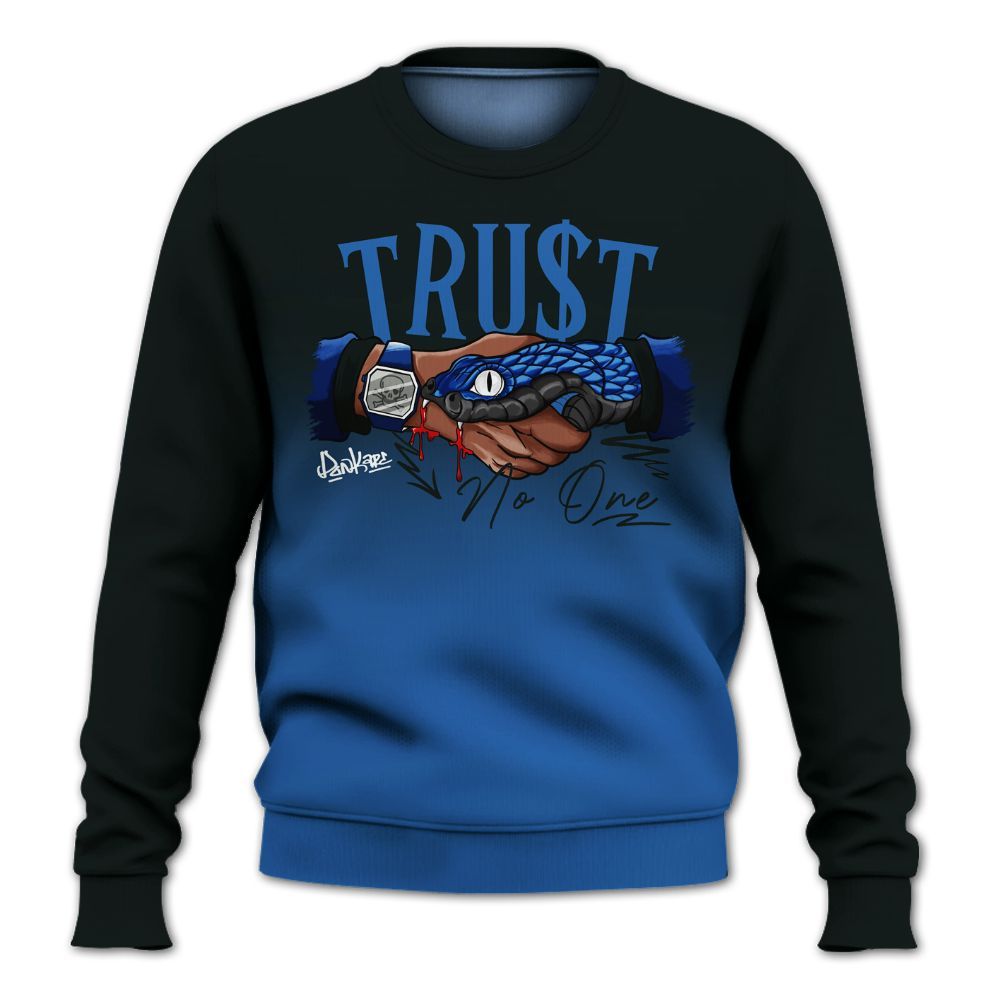 Sweatshirt To Match Brave Blue 13s - Snake Trust No One Drip All Over Print
