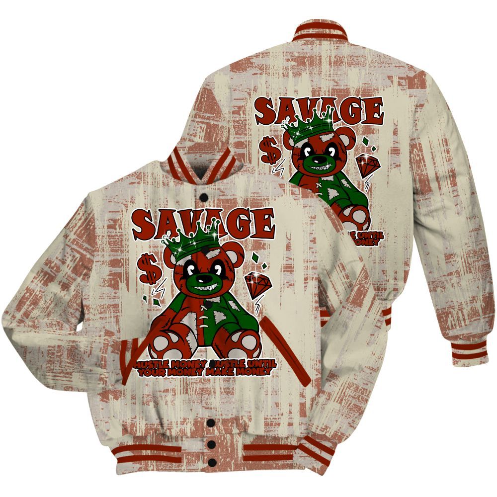 Varsity Jacket To Match El Grito 5s Shirt - Savages Bear Glitch Art All Over Print