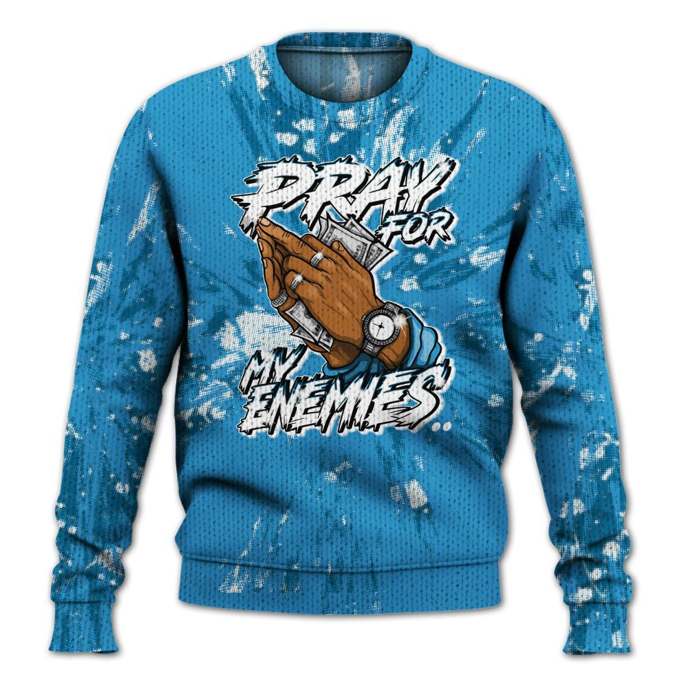 Knitted Sweater To Match Powder Blue 9s - Prayed For Enemies Graphic Luxury