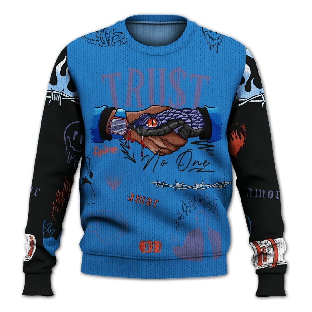 Knitted Sweater To Match Hi-Res Blue 700s - Snake Trust No One