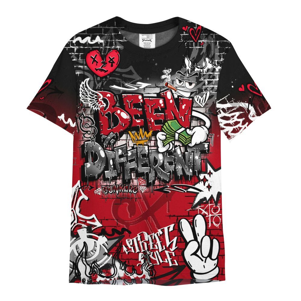 Shirt To Match Bred Velvet 11s - Been Dif2erent Drip Graffiti All Over Print