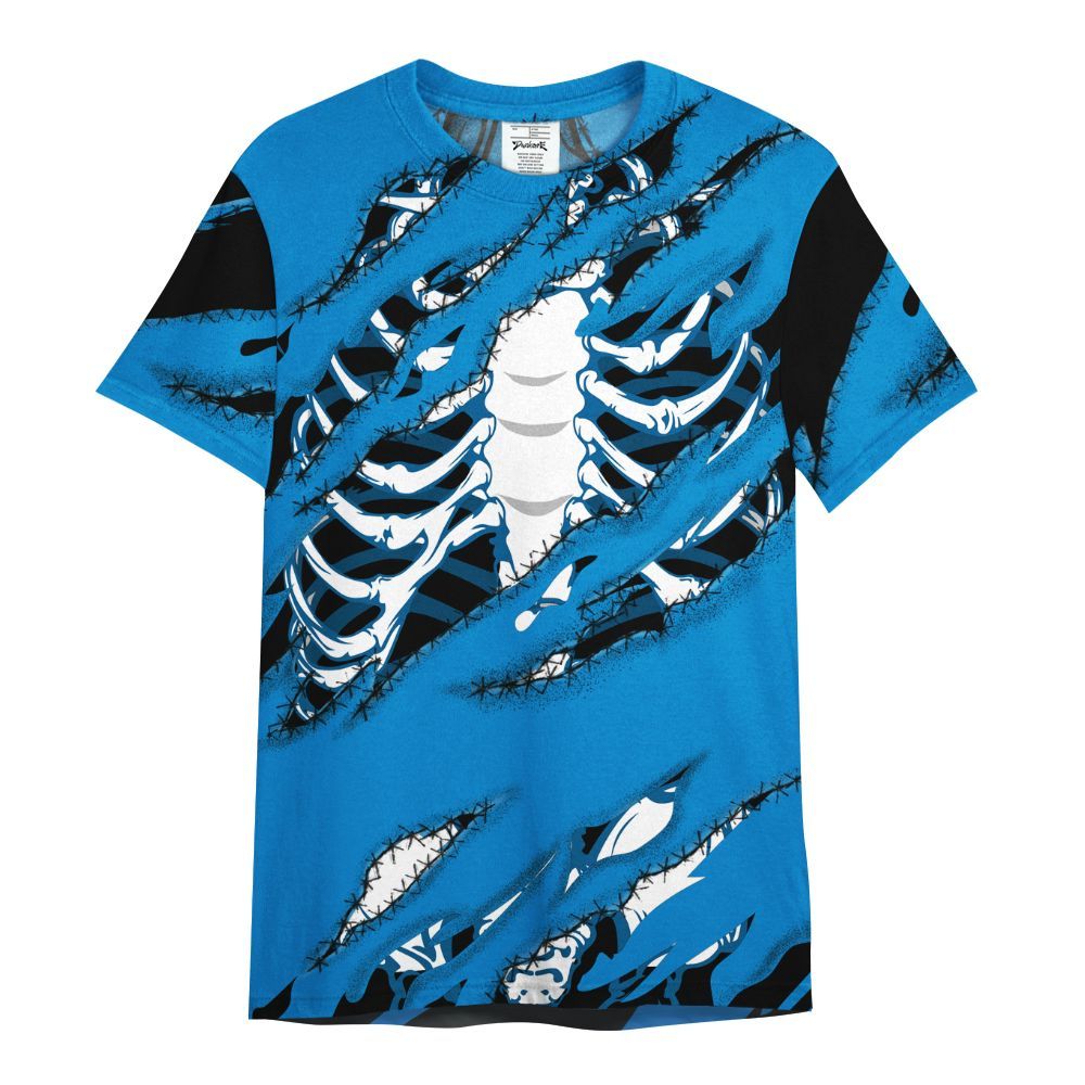 Shirt To Match Industrial Blue 4s - GOT 'EM Skeleton Scratch Military Blue 4s All Over Print