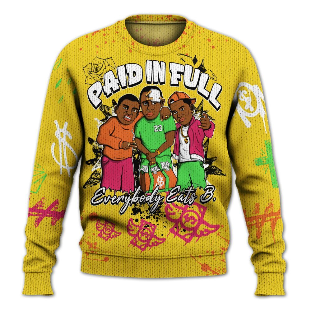 Sweater To Match Max 95 Woven Multi - Everybody Paid In Full Crayon Graphic