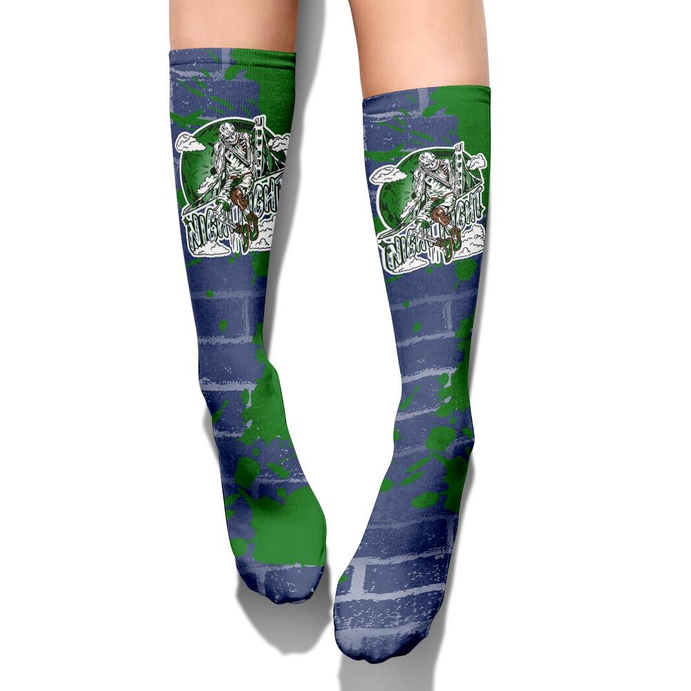 Sock To Match Midnight Navy 13s - Seeya Skeleton Brick