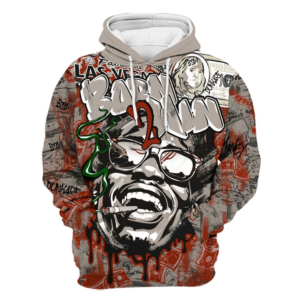 Hoodie To Match El Grito 5s - Born To Win Money All Over Print