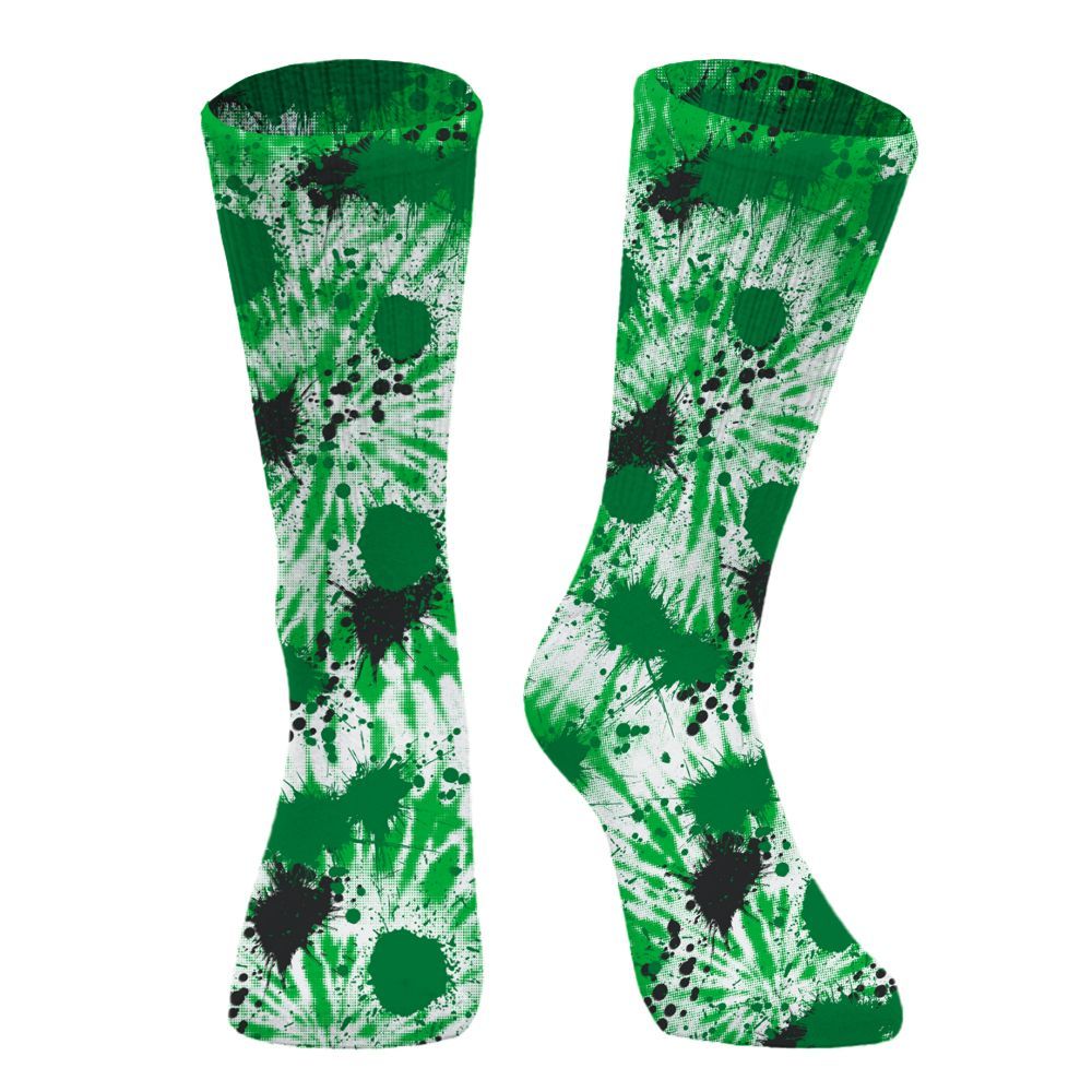 Sock To Match Lucky Green 5s - Tie Dye Graphic