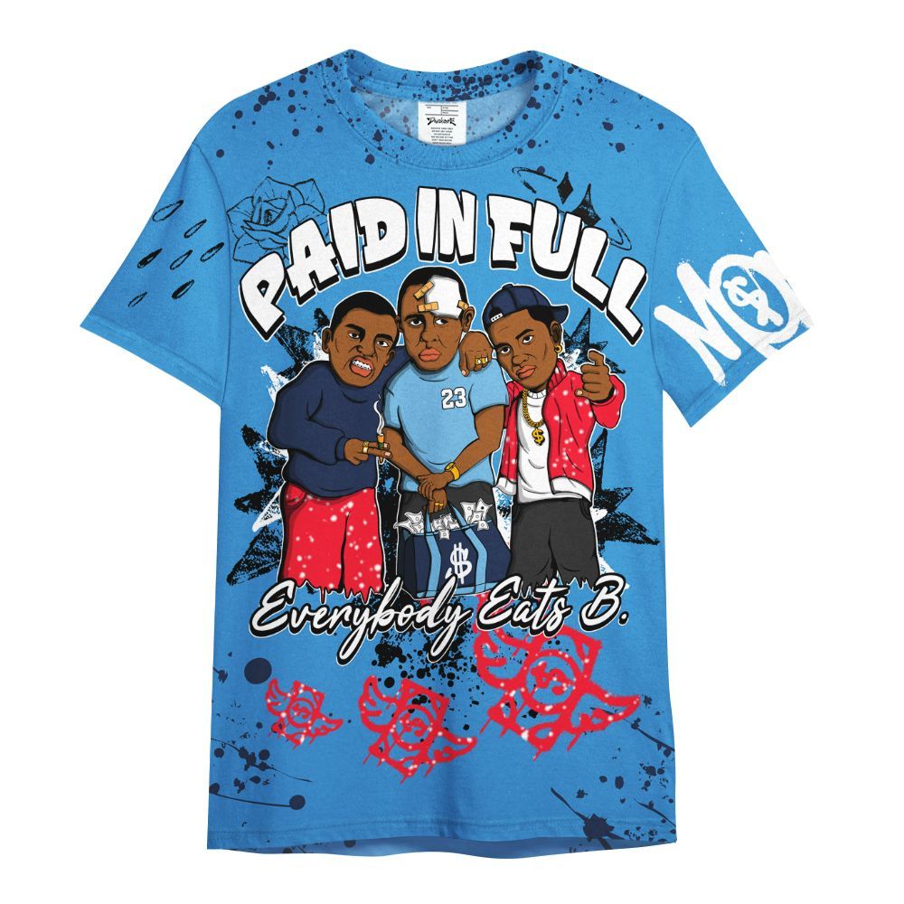 Shirt To Match Retro Blueberry 6s - Everybody Paid In Full Crayon All Over Print