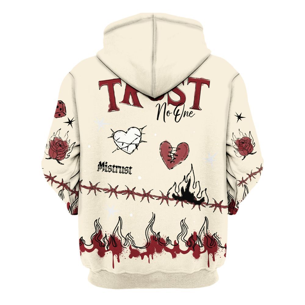 Hoodie To Match Valentine's Day 2026 4s - Trust No One Snake-Bite Doodle Crayon All Over Print