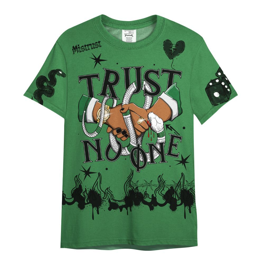 Shirt To Match Lucky Green 1s - Trust No One Snake-Bite Doodle Crayon All Over Print