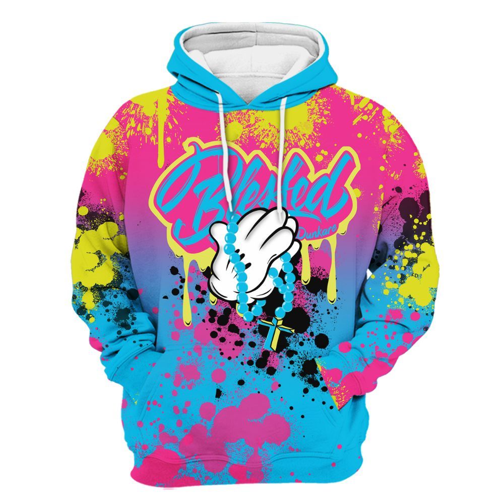 Hoodie To Match Tokyo Nights Stewie 3s - God Blessed Ink Drip All Over Print