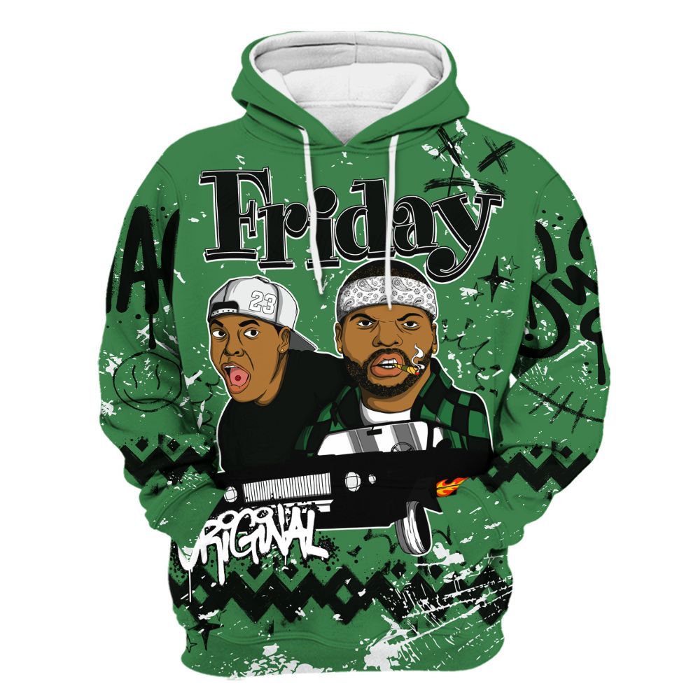 Hoodie To Match Lucky Green 1s - Friday Sneaker Crayon All Over Print