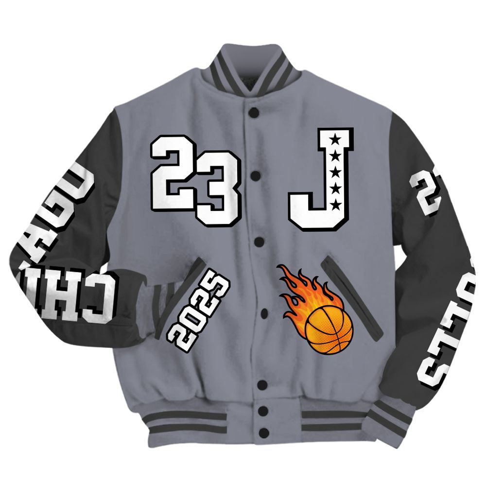 Varsity Jacket To Match Retro Black Flint 13s - Chicago 23 Basketball All Over Print