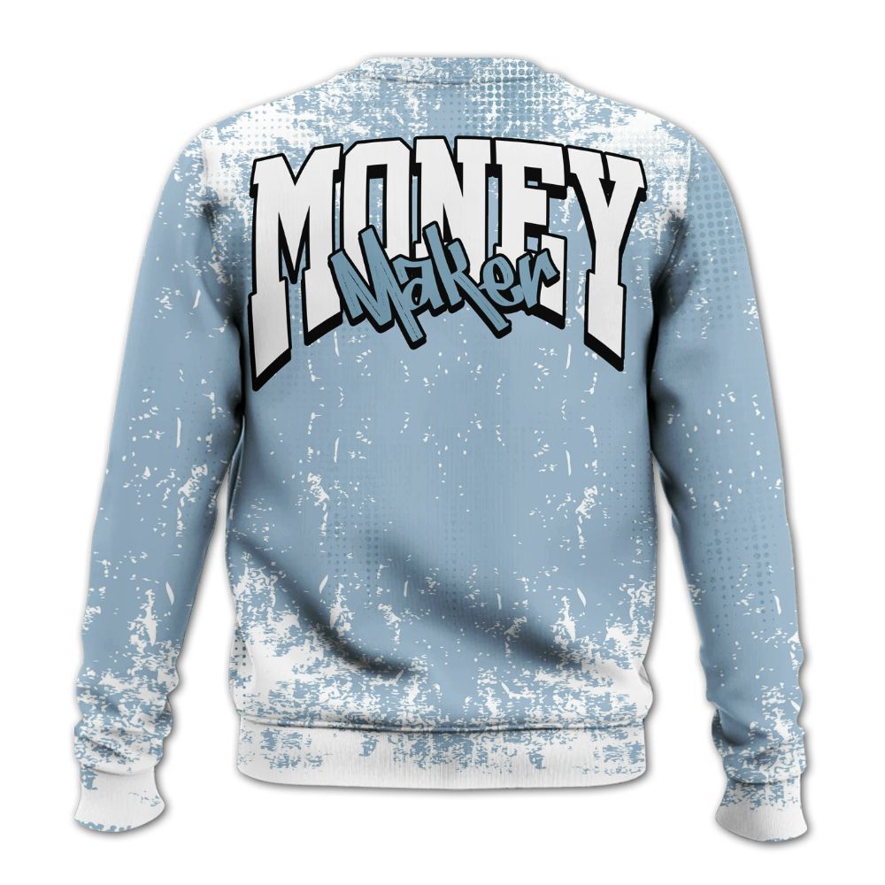 Sweatshirt To Match Mid Ice Blue 1s - Move In Silence Money Street Retro All Over Print