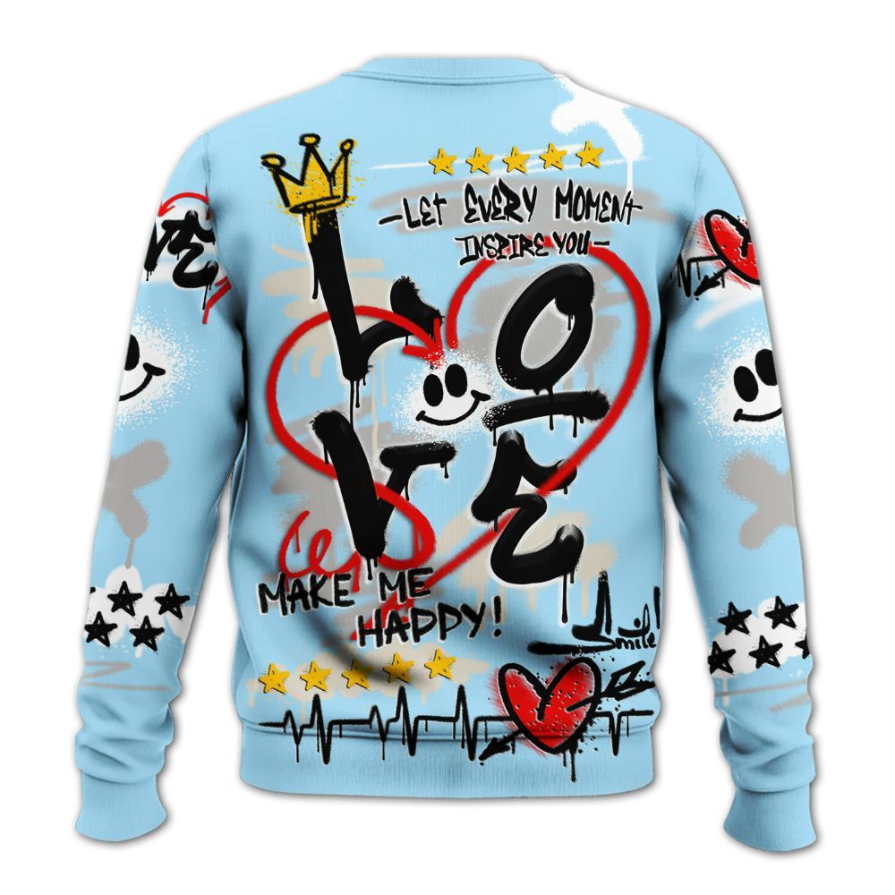 Sweatshirt To Match Retro SoleFly 13s - Happy Love Beats Graffiti Streetwear All Over Print