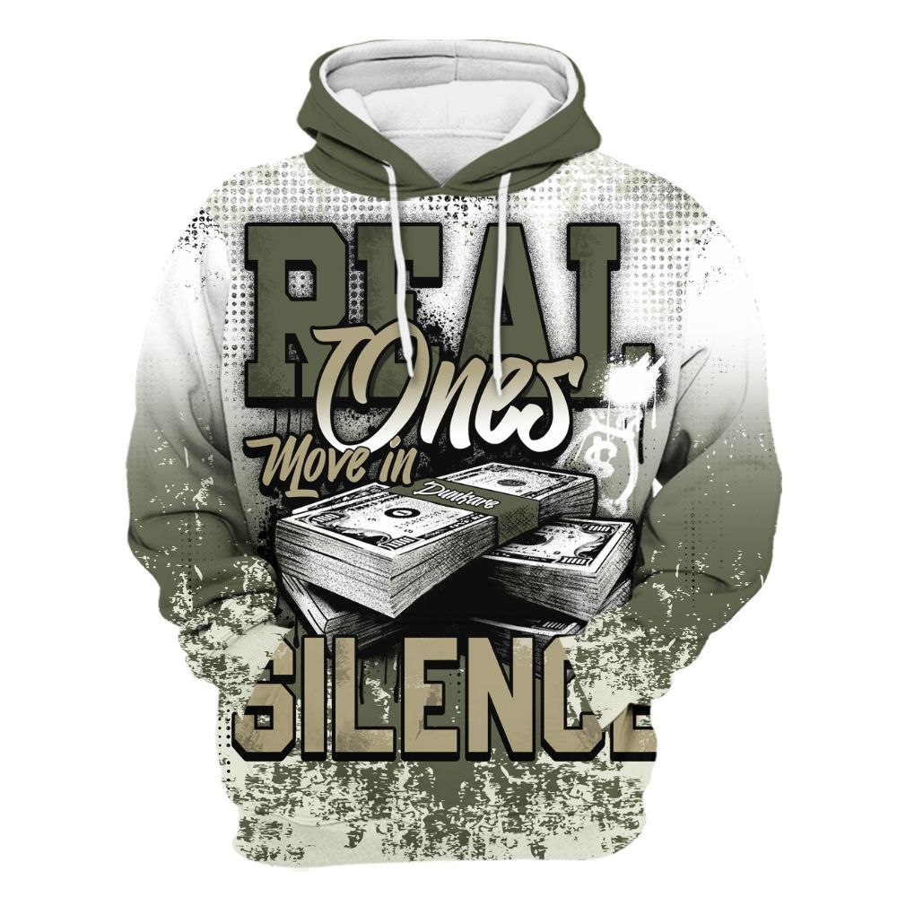 Hoodie To Match Low OG Medium Olive 1s - Move In Silence Money Street Retro All Over Print