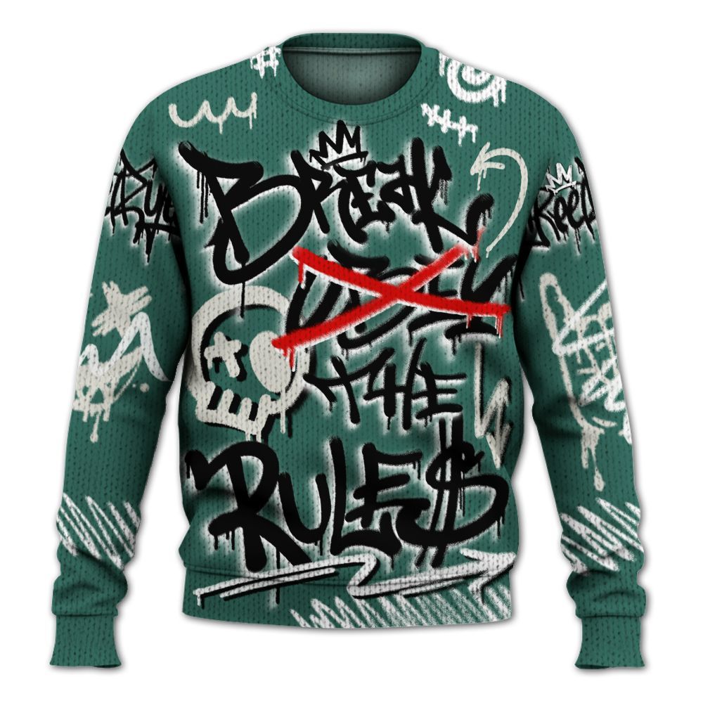 Knitted Sweater To Match RM Oxidized Green 4s - Break Rules Streetwear