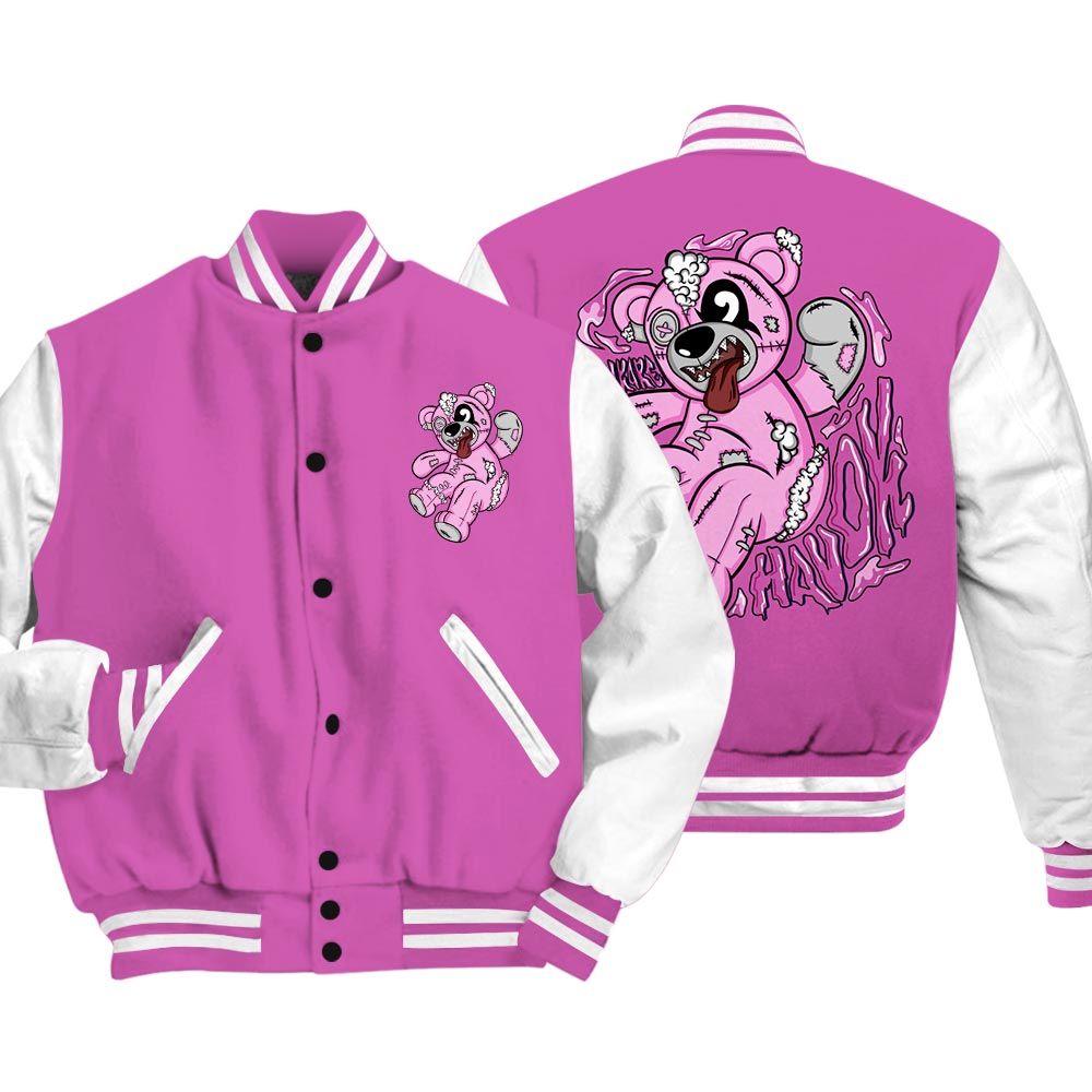 Varsity Jacket To Match Hyper Violet 4s Vasity Jacket - Havok Bear Vasity Jacket Unisex
