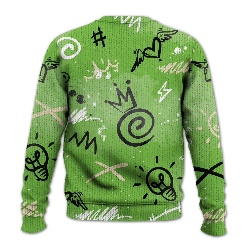 Knitted Sweater To Match Air Max Waffle SP Action Green - Drip Been Di2ferent