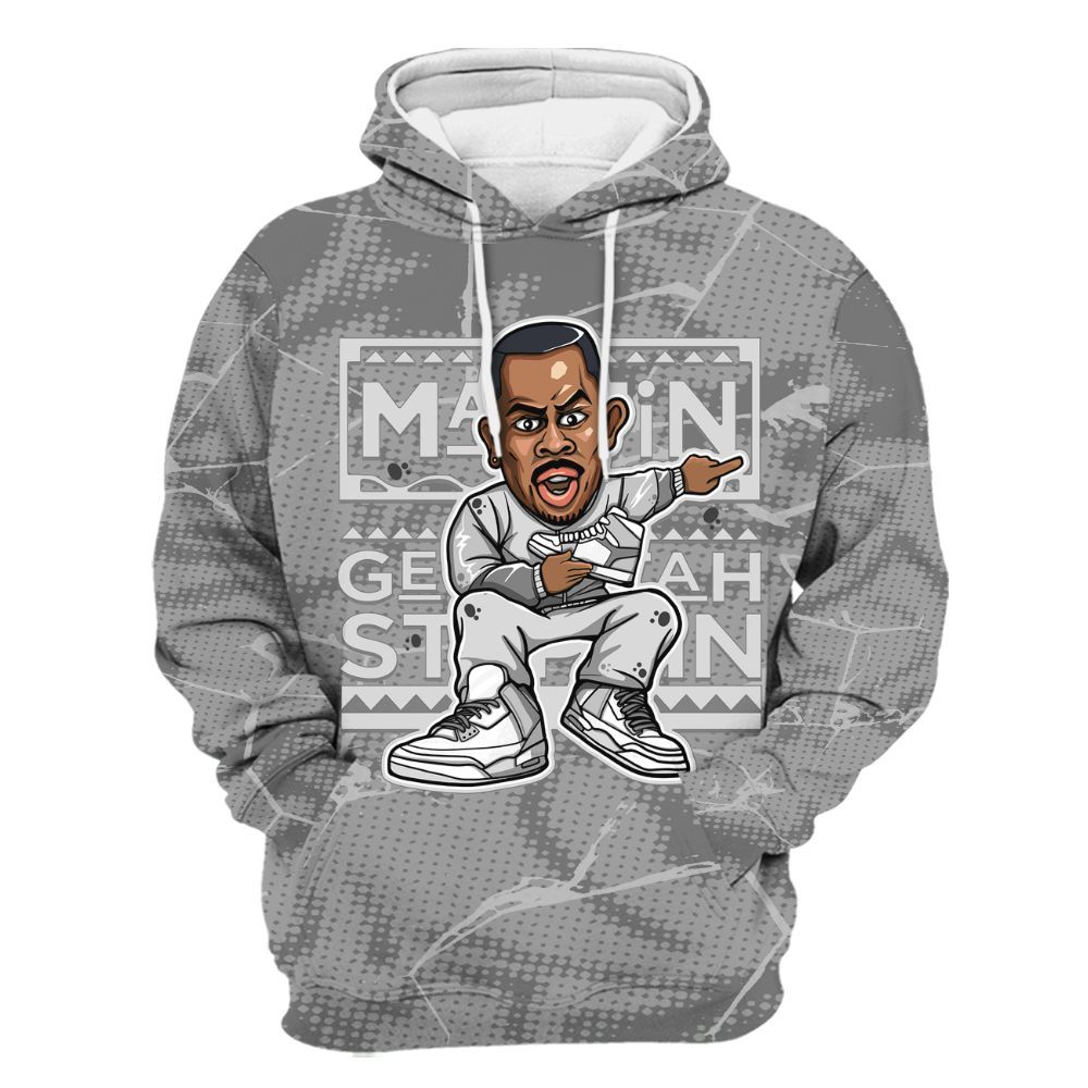 Hoodie To Match Black Wolf Grey 12s - Get Tag Sneakers Steppin' Graphic Crack All Over Print