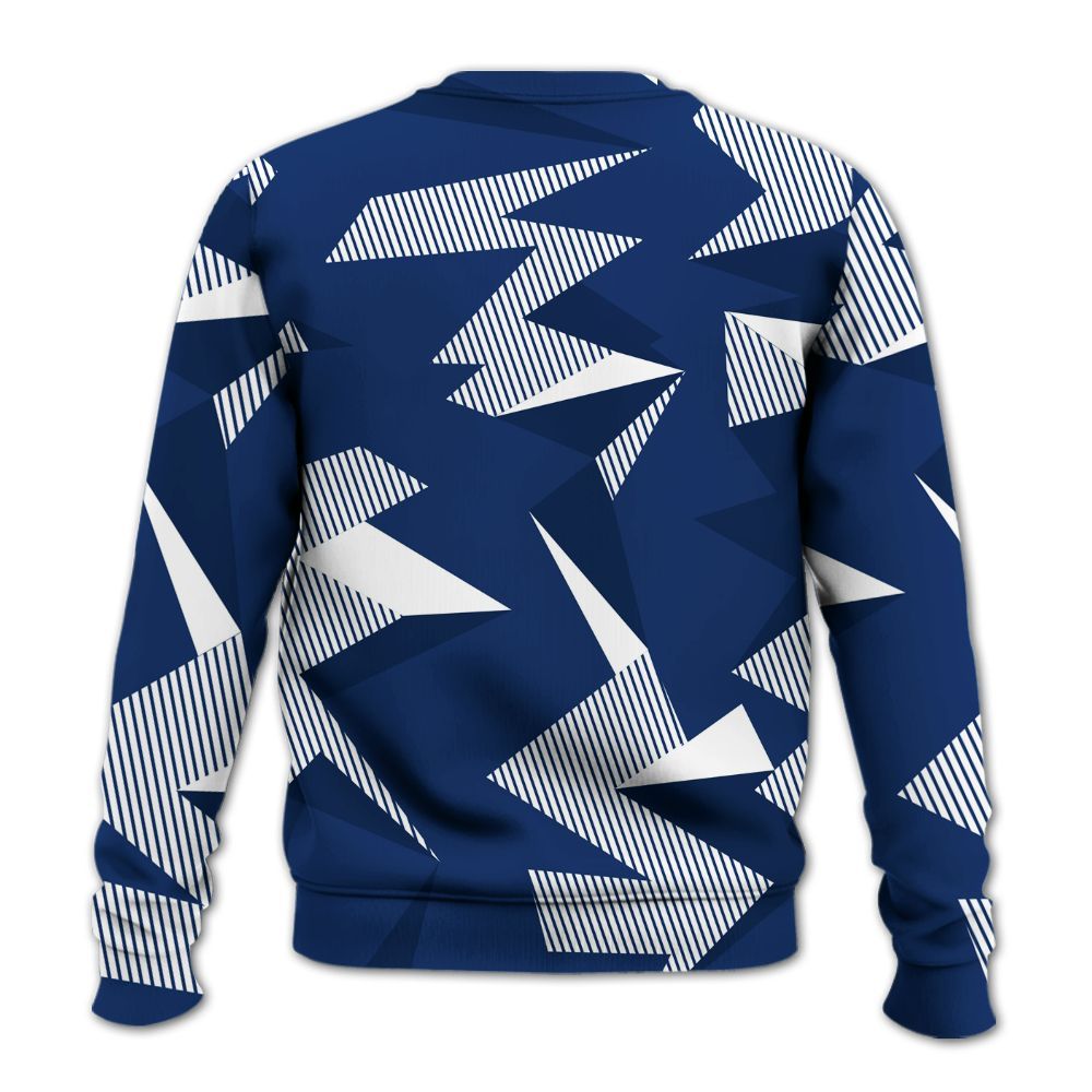 Sweatshirt To Match High OG Deep Royal Blue 1s - Geometric Camouflage Pattern All Over Print