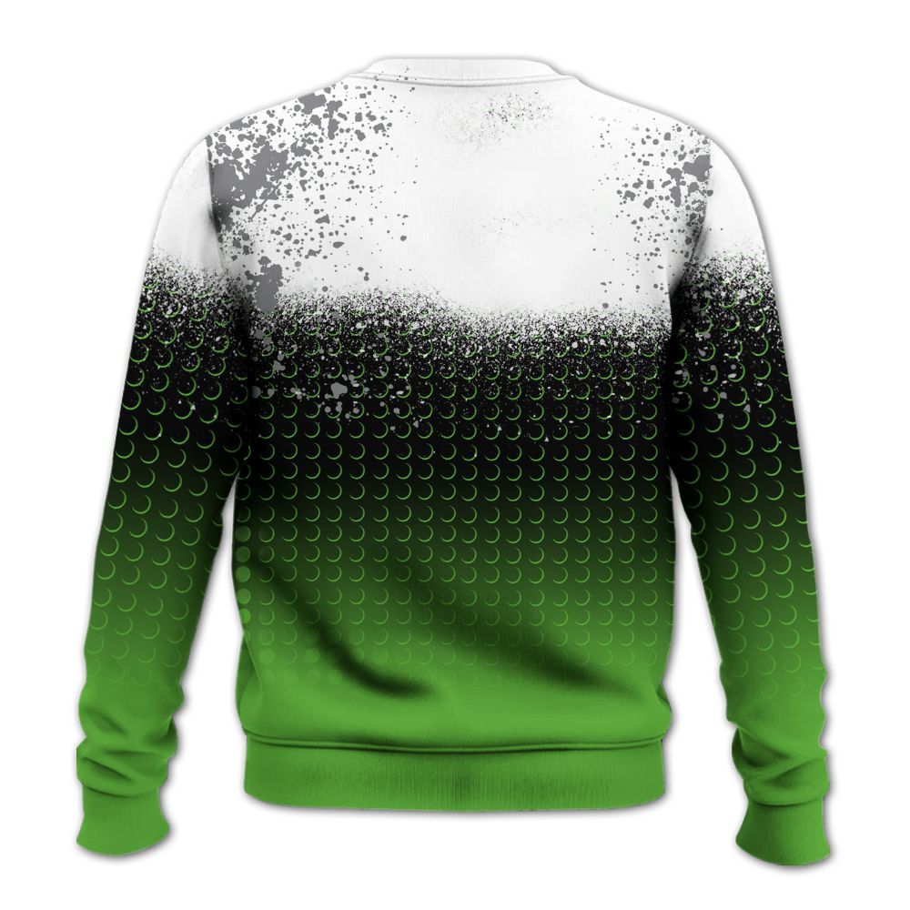 Sweatshirt To Match Retro Green Bean 5s - Halftone Time Is Money All Over Print