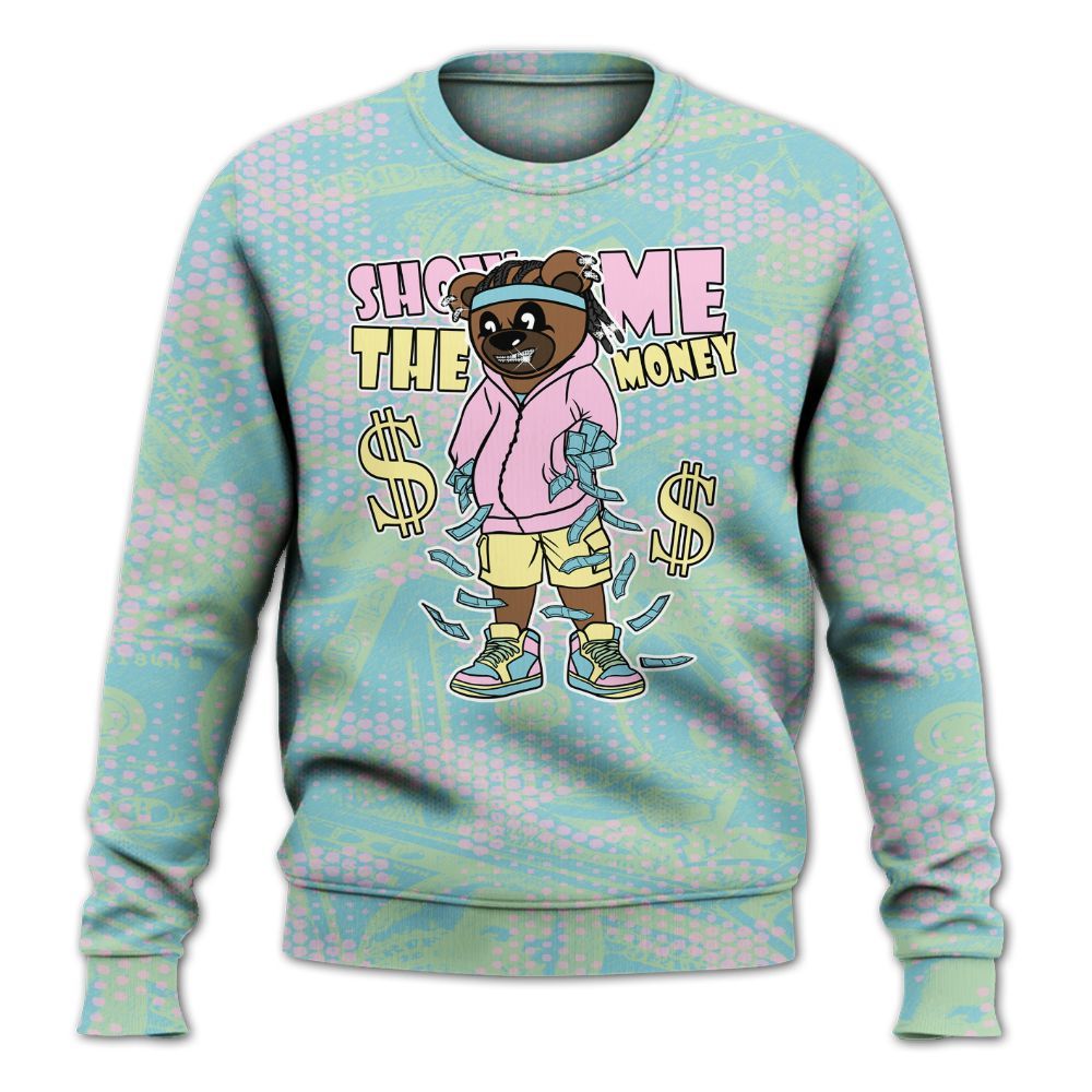 Sweatshirt To Match SB Dunk Low Visty - Show Me Bear Banknotes Art All Over Print