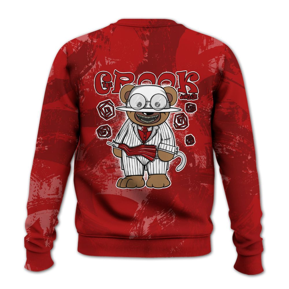 Sweatshirt To Match Red Taxi 12s - Swindler Bear Circle Slpash All Over Print