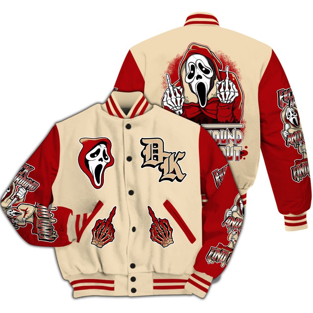 Varsity Jacket To Match Dunk Low Strawberry Waffle - F#CK And Find Out Graphic All Over Print