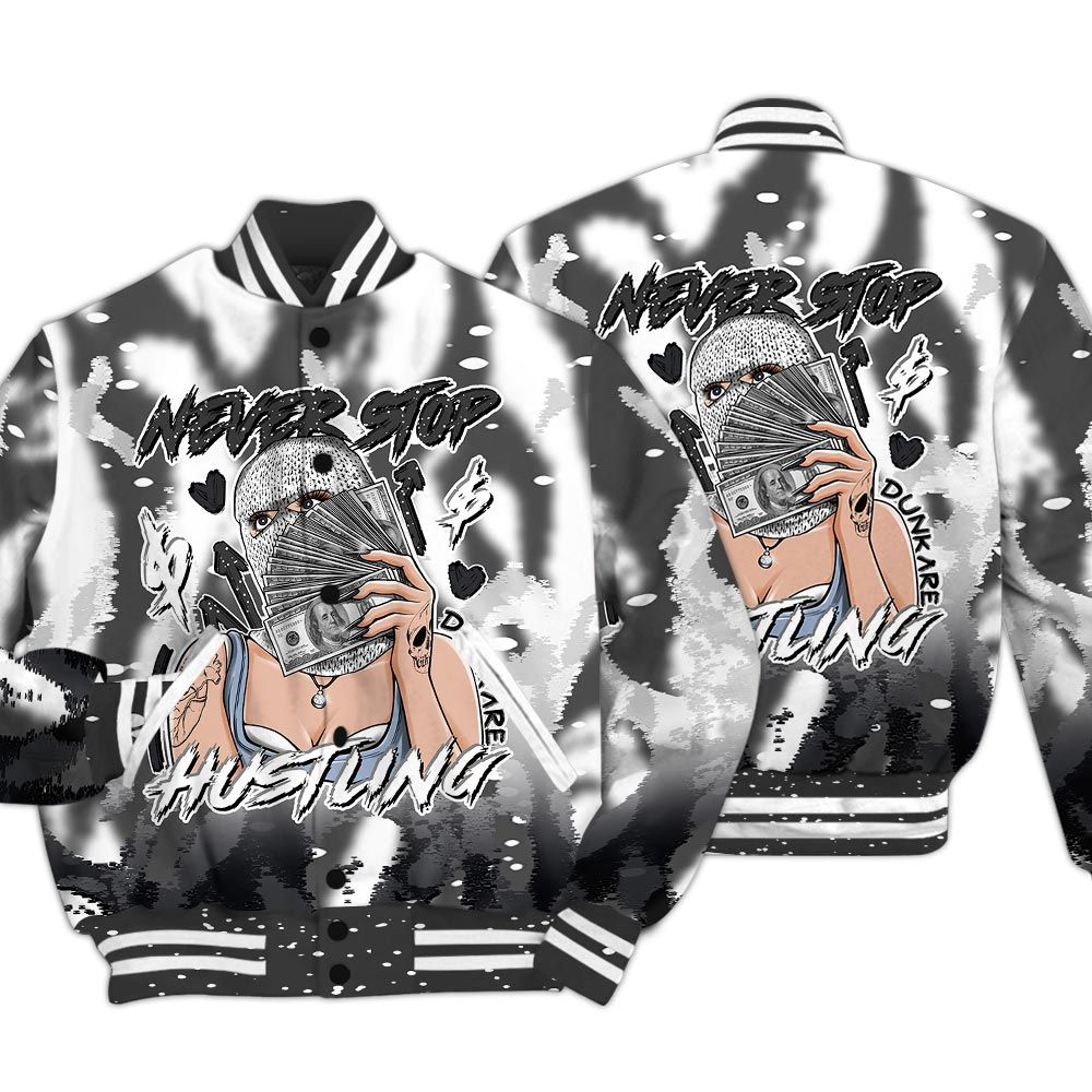 Varsity Jacket To Match Reverse Black White 6s - Hustling Unique Burn Varsity Jacket Unisex