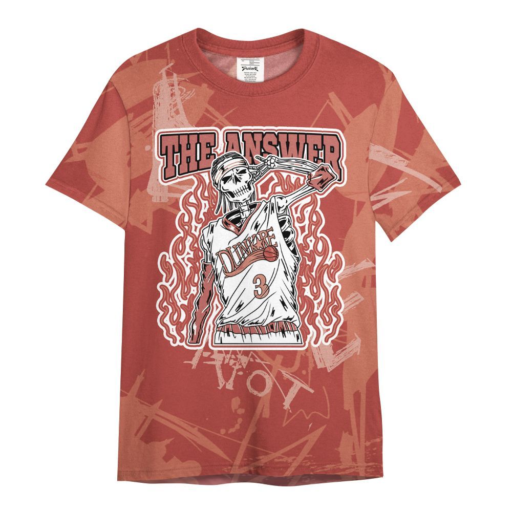 Shirt To Match Dune Red 13s - Allen Answer Skeleton Messyz All Over Print