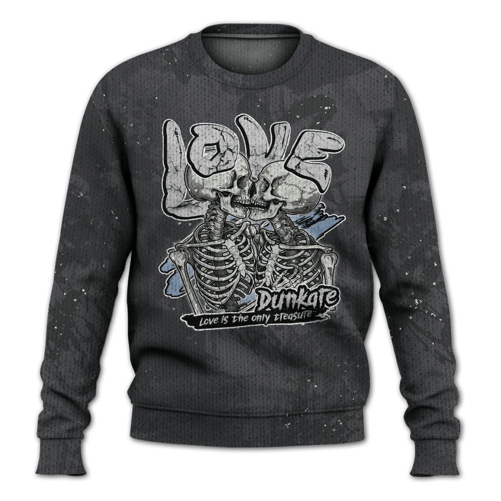 Knitted Sweater To Match Reverse Black White 6s - Skull Love