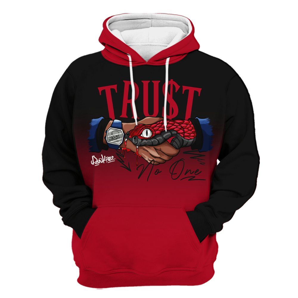 Hoodie To Match Air Griffey Max Black Red Navy Blue 1s - Snake Trust No One Drip All Over Print