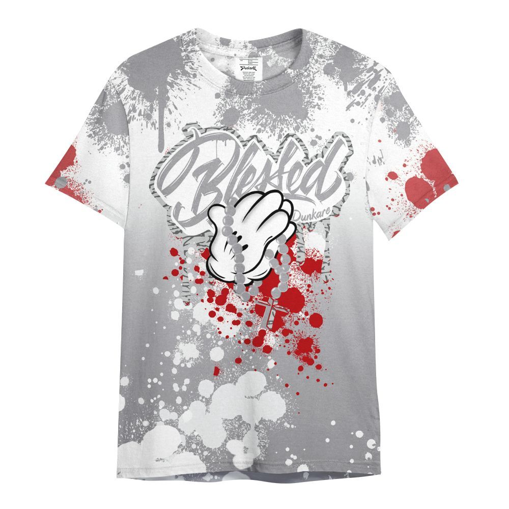 Shirt To Match Cement Grey 3s - God Blessed Ink Drip All Over Print