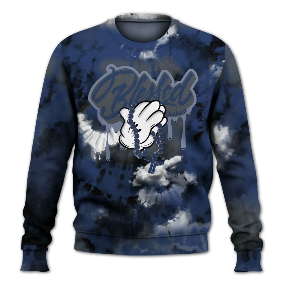 Sweatshirt To Match Retro Flint 13s - God Blessed Tie Dye All Over Print
