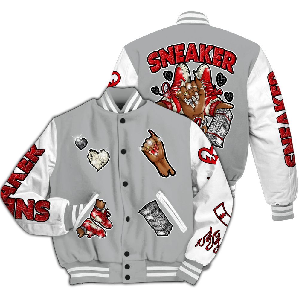 Varsity Jacket To Match Cement Grey 3s - Sneakerz Girlz All Over Print