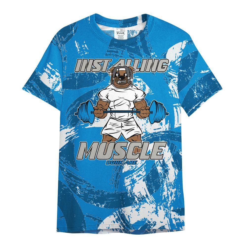 Shirt To Match Industrial Blue 4s - Installing Muscle Bear Circle Slpash All Over Print
