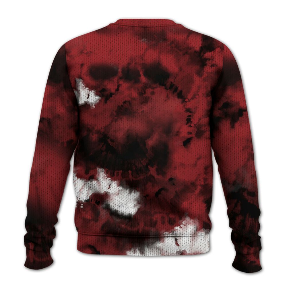 Knitted Sweater To Match Alternate Flu Game 12s - God Blessed Tie Dye