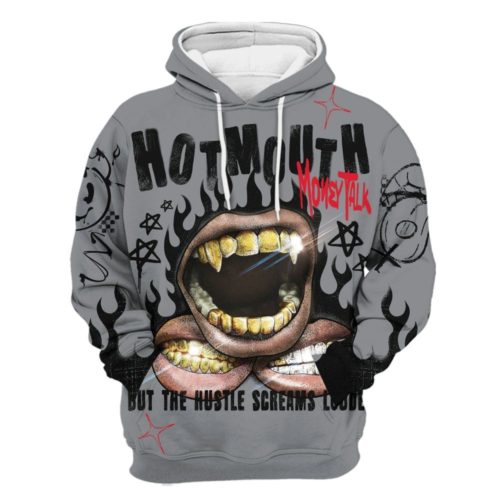 Hoodie To Match Black Cement 3s - Mouth Burning Street Style All Over Print