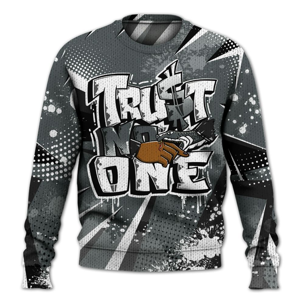 Knitted Sweater To Match Black RM Nigel Sylvester 4s - Poly Trust No One Dripping