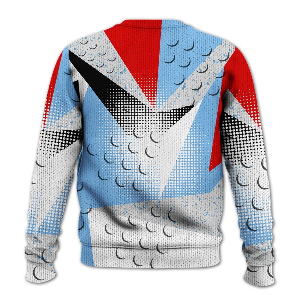 Knitted Sweater To Match University Blue 5s - Poly Custom Name Number 23 5s