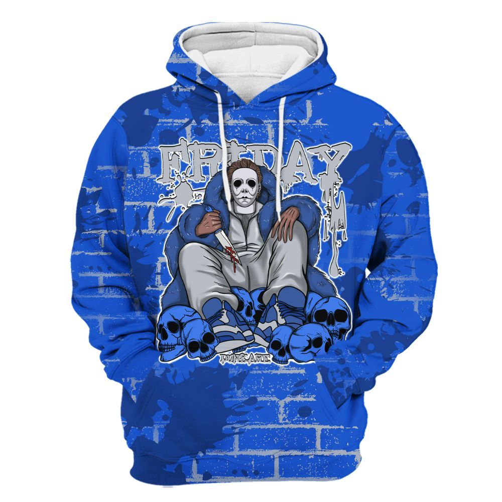 Hoodie To Match Air Foamposite One Royal - Friday Brick All Over Print