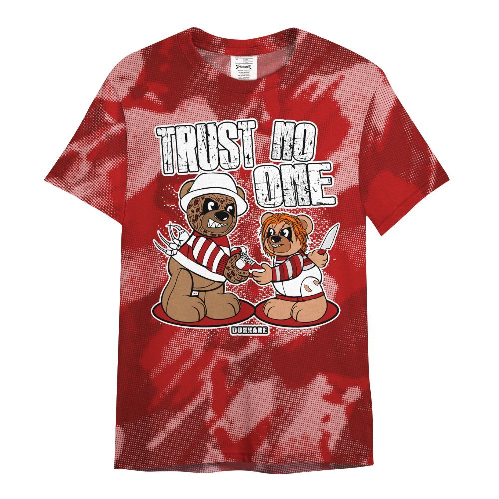 Shirt To Match Red Taxi 12s - Trust No One Bear Abstract Halftone All Over Print