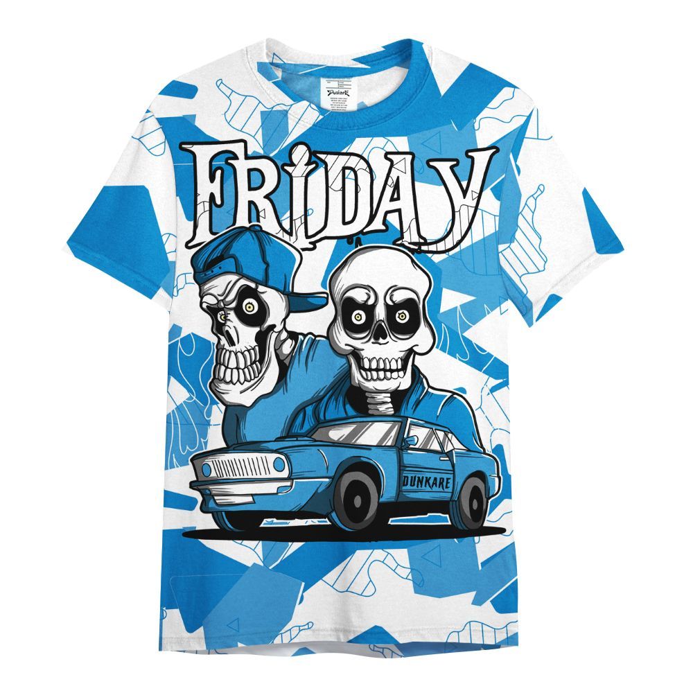 Shirt To Match Industrial Blue 4s - Friday Funny Retro Military Blue 4s Outfit All Over Print